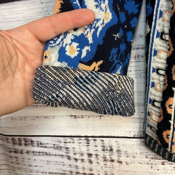 EUC Anthropologie Moth Cabine Crewneck Sweater 3/4 Sleeve  Multi Women's Small - Picture 5 of 13